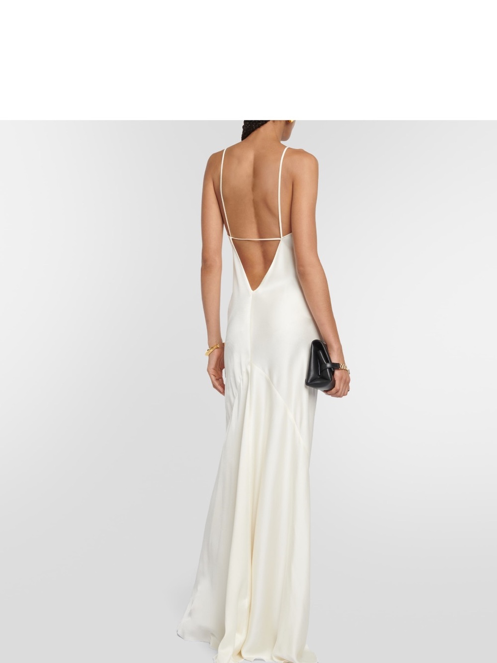 Victoria Beckham Cream Satin Slip Maxi Dress - Picture 2 of 2